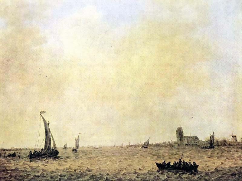 Jan van Goyen View of Dordrecht from the Oude Maas oil painting image